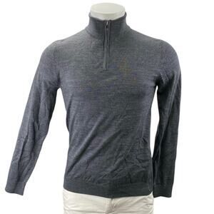 Reiss Men's Gray Turtleneck Long Sleeve 1/4 Zip Sweatshirt Sweater Top Size S